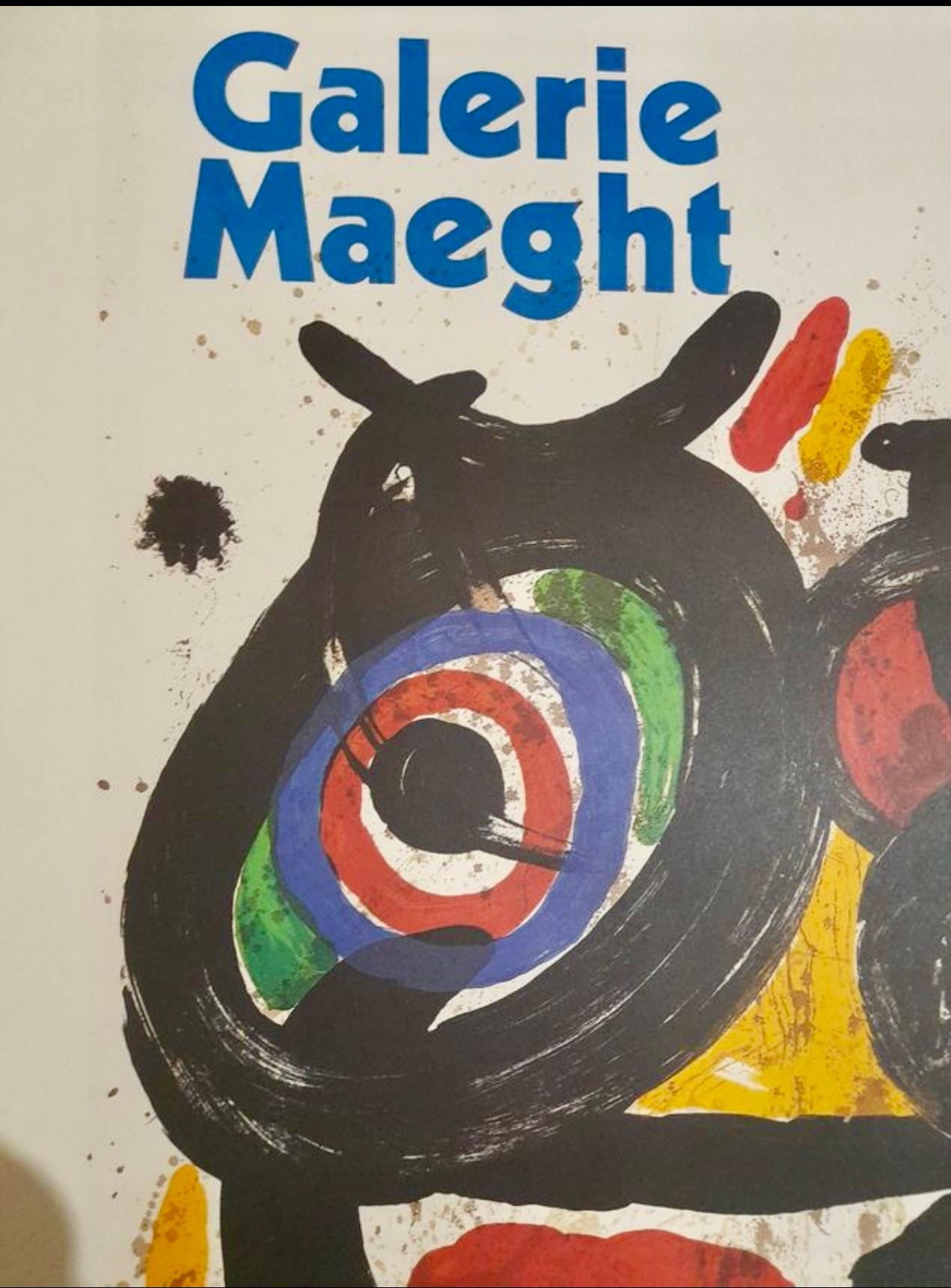 Papier Affiche lithographique de Joan Miro, Galerie Maeght, France, années 1970 en vente