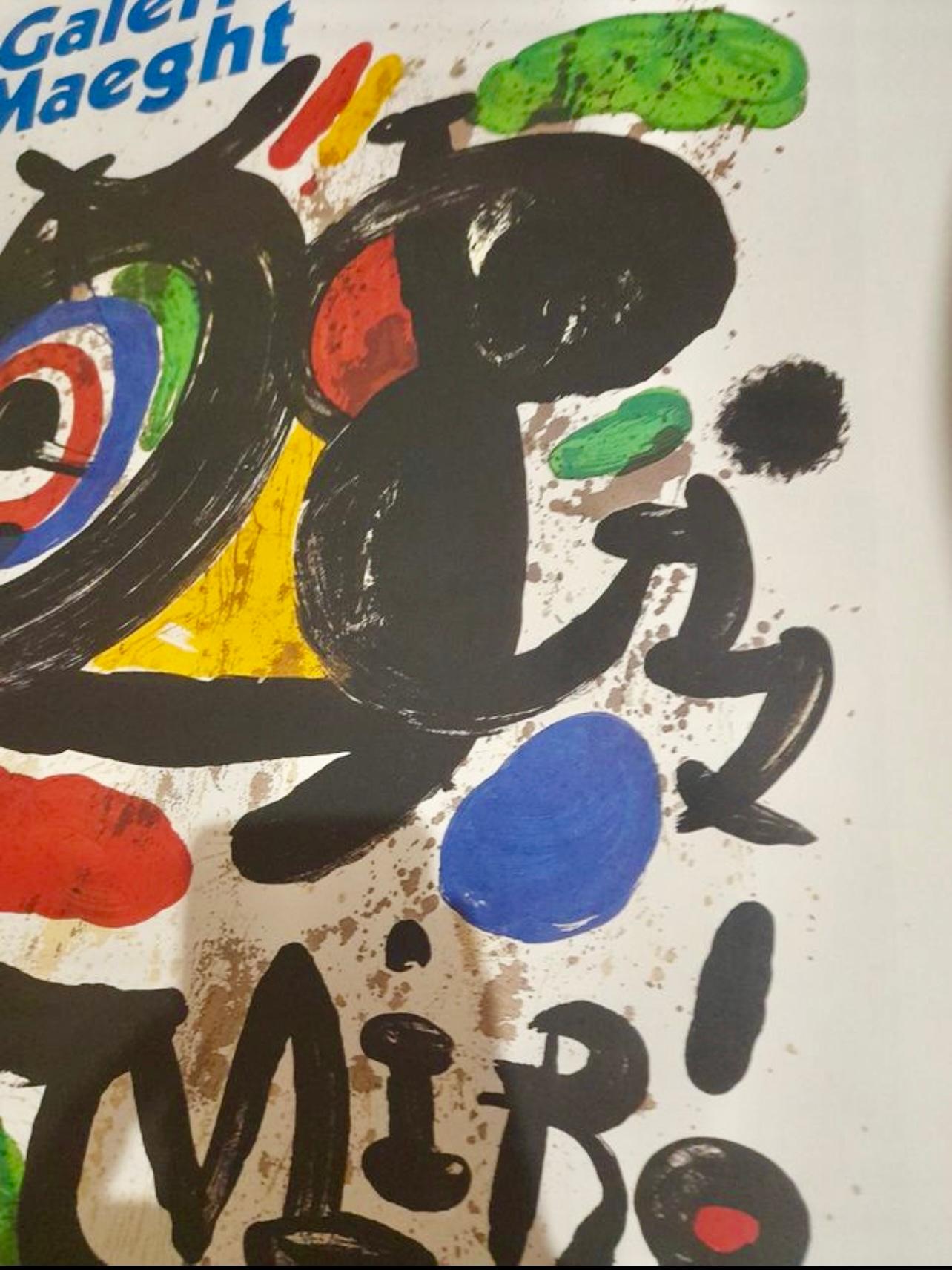 Affiche lithographique de Joan Miro, Galerie Maeght, France, années 1970 en vente 1