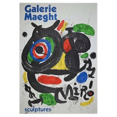 Joan Miro Sculptures Lithographic Poster Galerie Maeght - France 1970s