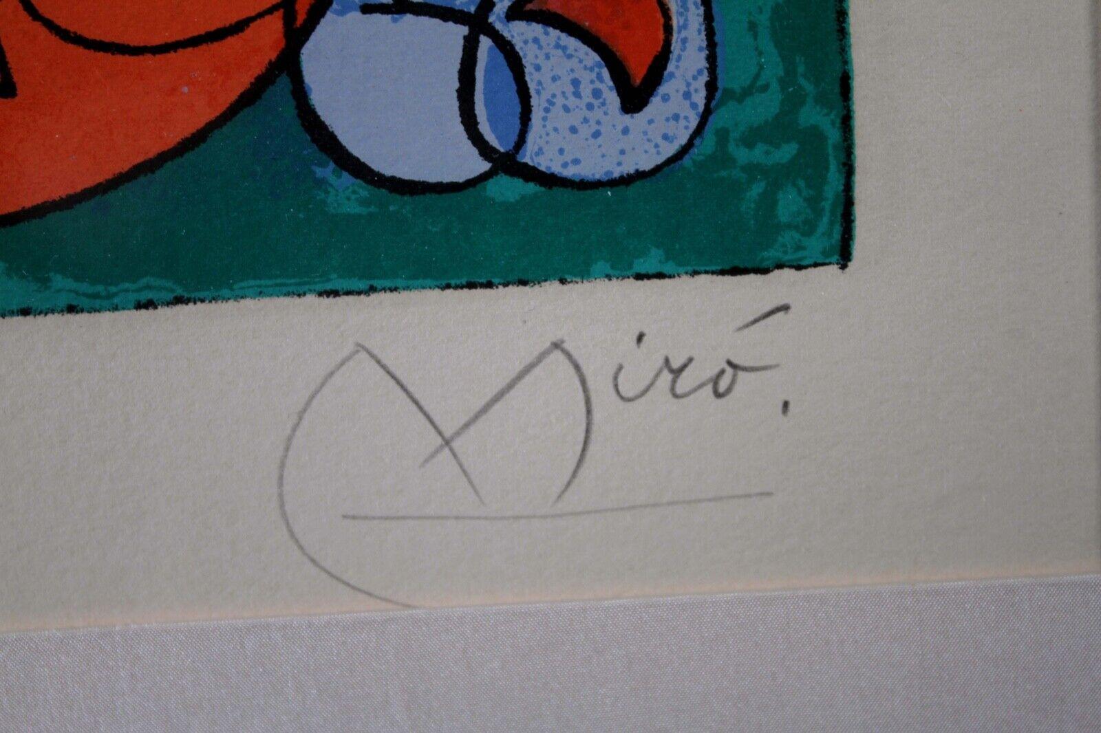Joan Miro Signed Chez Le Roi De Pologne 1966 Lithograph on Paper 28/75 Framed 4