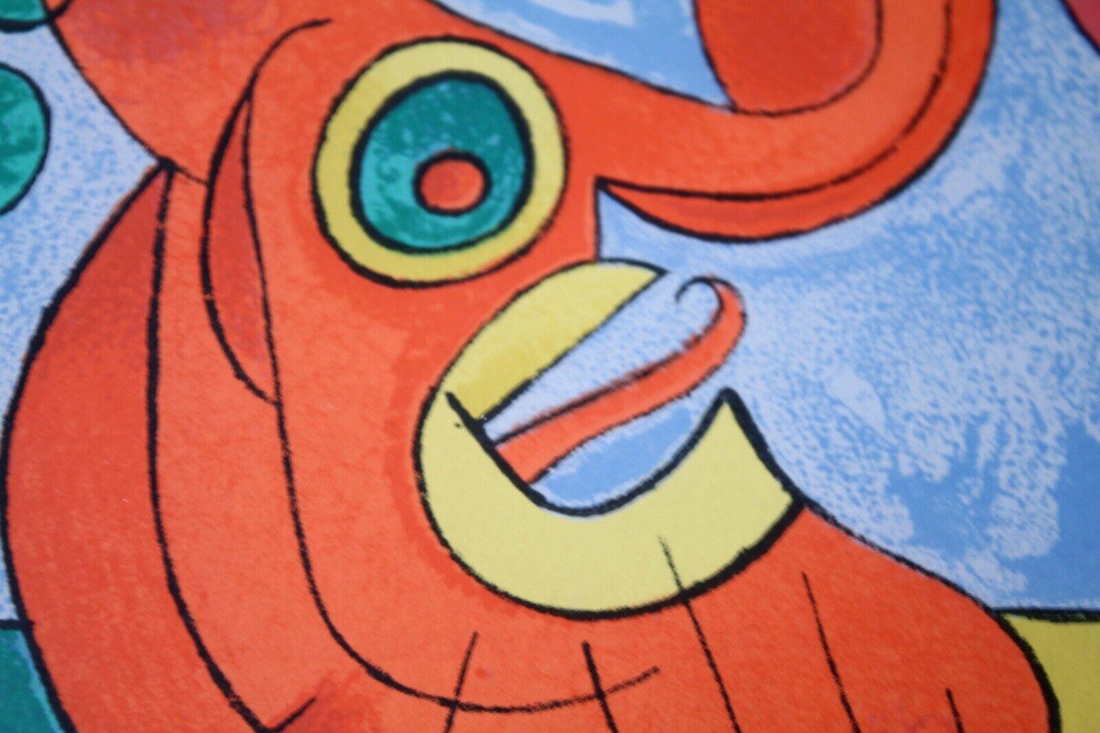 Joan Miro Signed Chez Le Roi De Pologne 1966 Lithograph on Paper 28/75 Framed 1