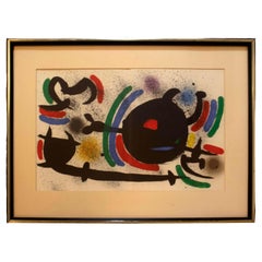 Joan Miro Signed Composition X 1972 Lithograph Framed