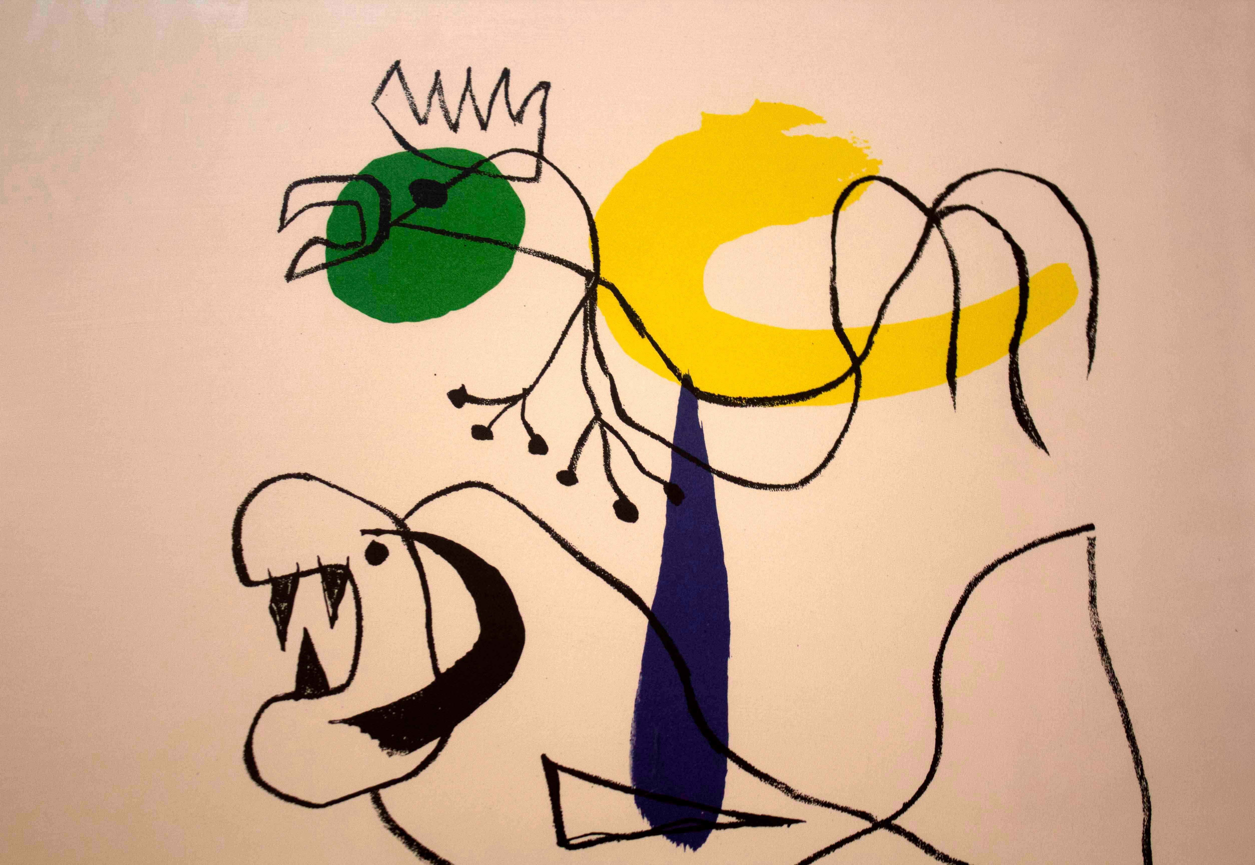 Joan Miro Signed Derriere le Miroir Litho Poster Framed 1