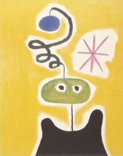 Joan Miró signiert Lithographie 33" x 27" Mid Century Modern Abstrakte Kunst