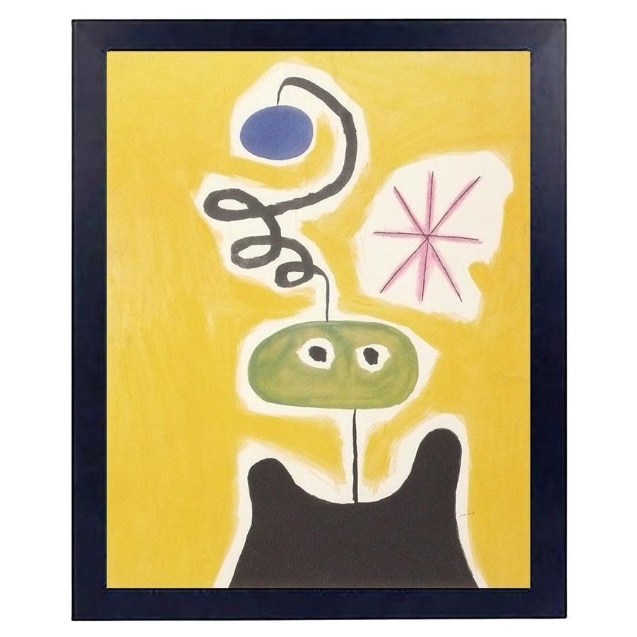 Joan Miró signiert Lithographie 33" x 27" Mid Century Modern Abstrakte Kunst