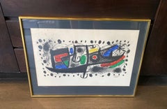 Joan Miró Signed Mid-Century Spanish Abstract Surrealist Lithograph Star Scene