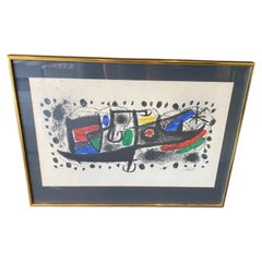 Joan Miró Signed Mid-Century Spanish Abstract Surrealist Lithograph Star Scene