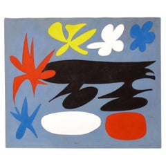 Joan Miro Style Abstract Painting circa 1960s