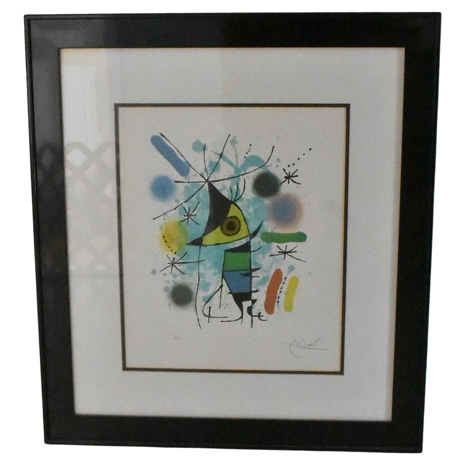 Joan Miro "The Singing Fish" Signed Lithograph For Sale
