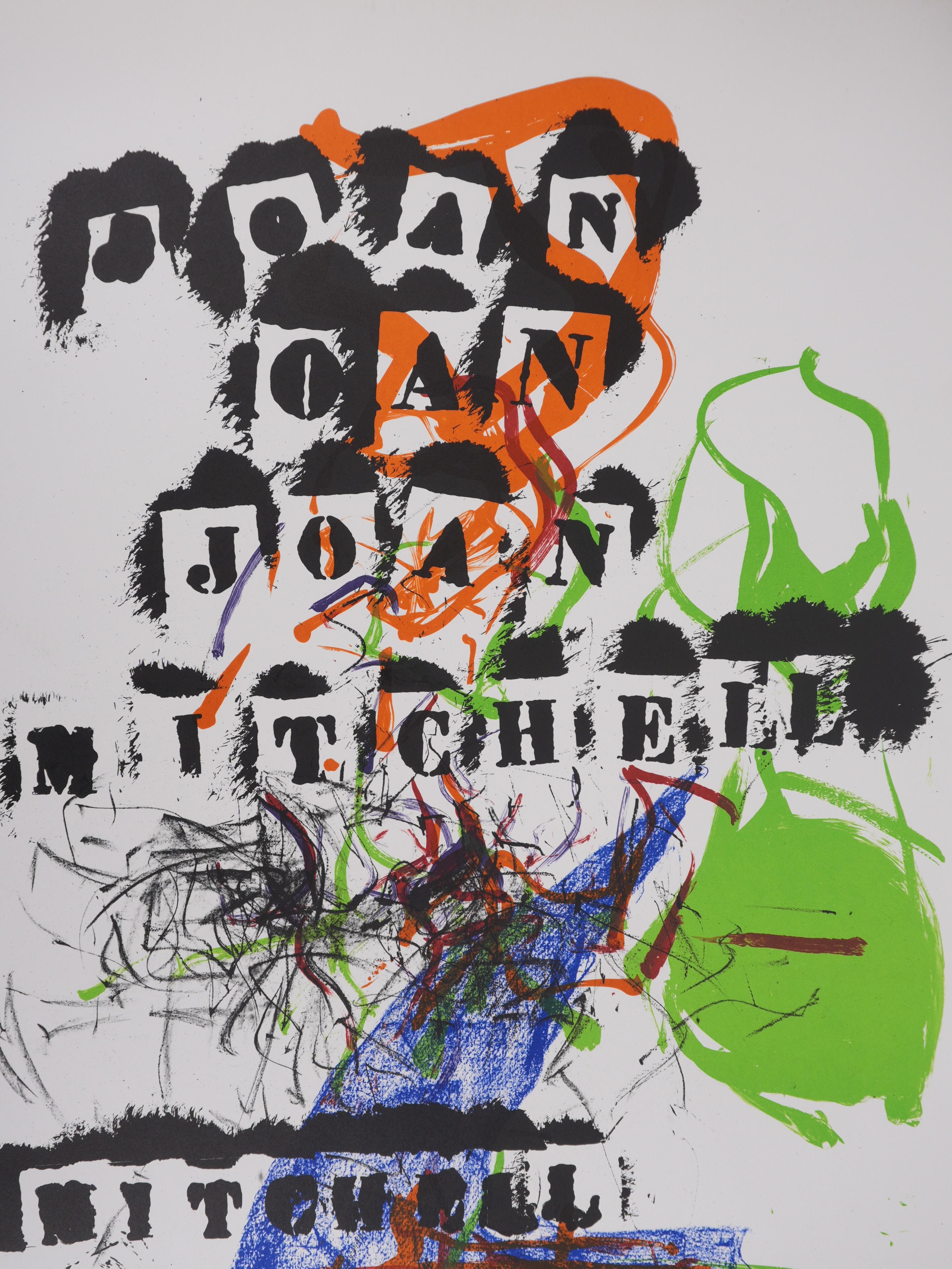 Albero astratto e francobolli - litografia originale (Fournier 1969) - Print American Modern di Joan Mitchell
