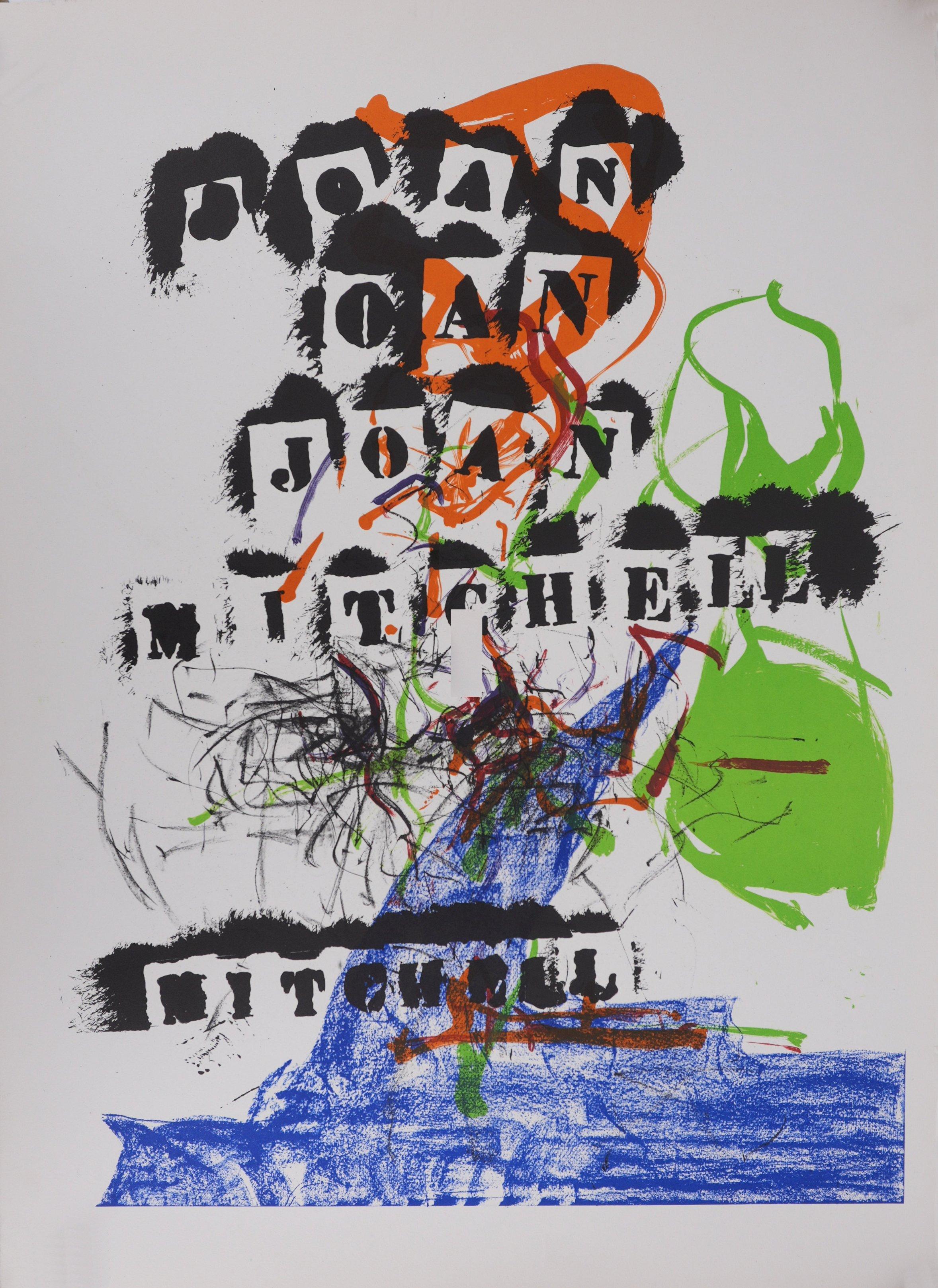 Abstract Print di Joan Mitchell - Albero astratto e francobolli - litografia originale (Fournier 1969)