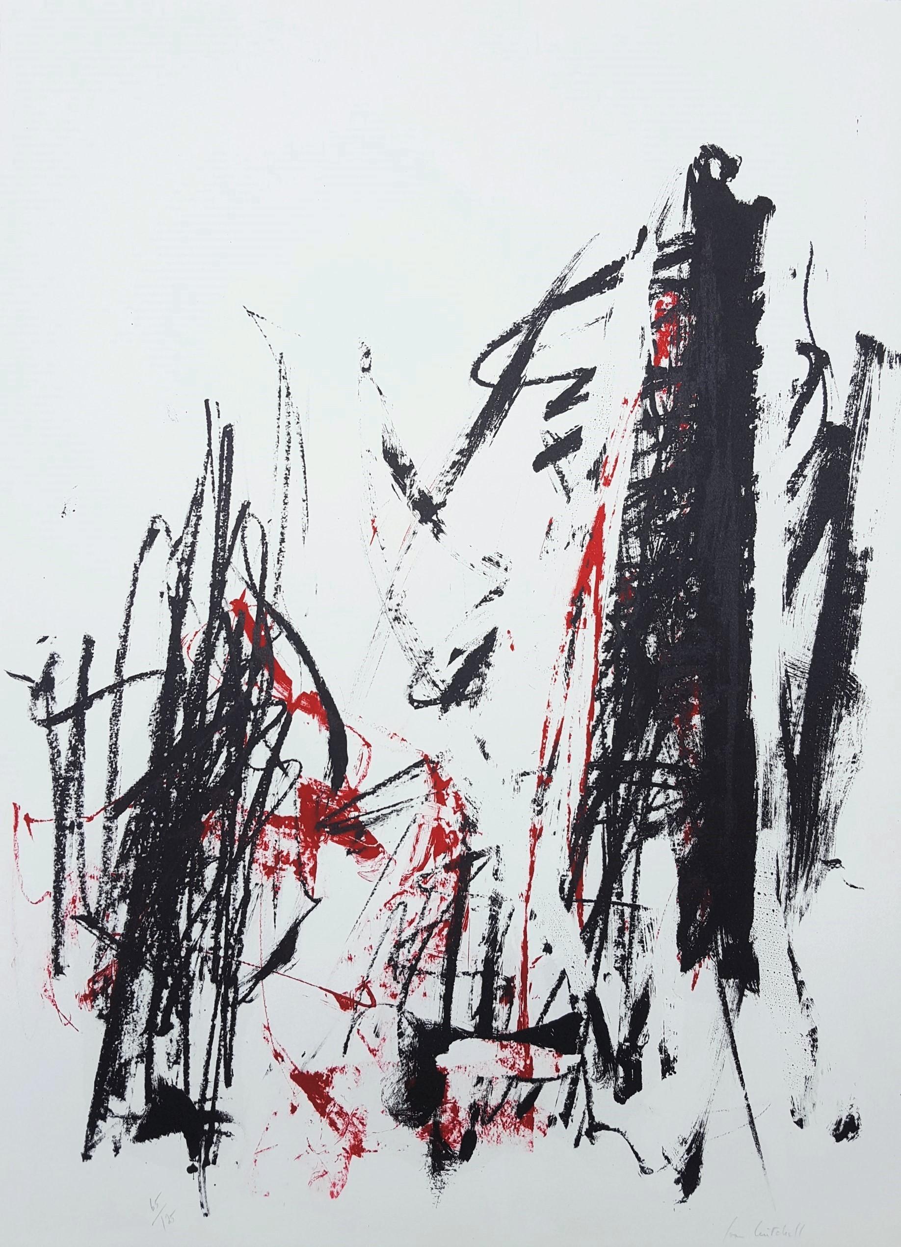 Joan Mitchell Abstract Print - Arbres (Black and Red)
