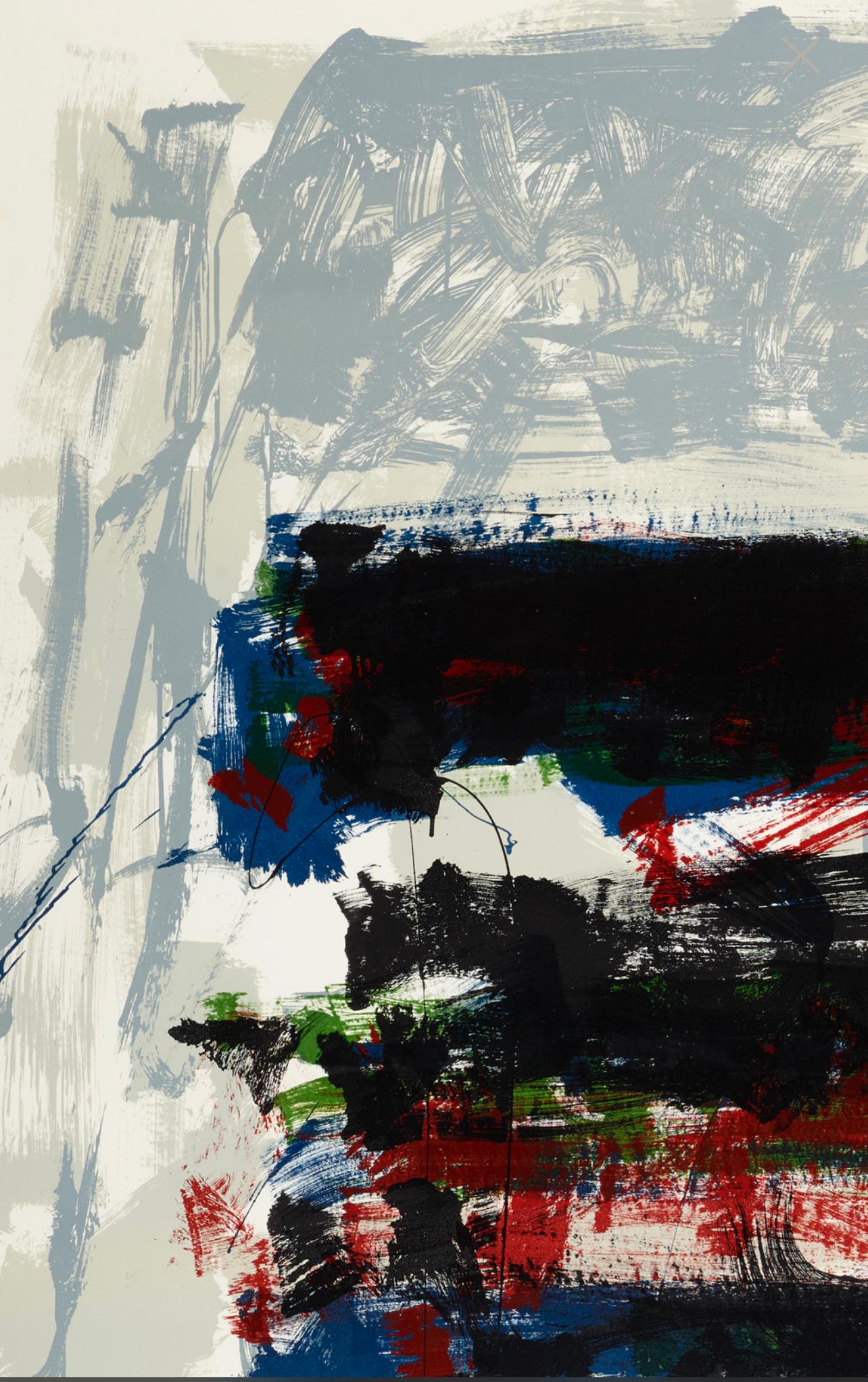 Champs (feuilles) ; du portfolio des Beaux-Arts du Carnegie Hall Centennial - Gris Abstract Print par Joan Mitchell