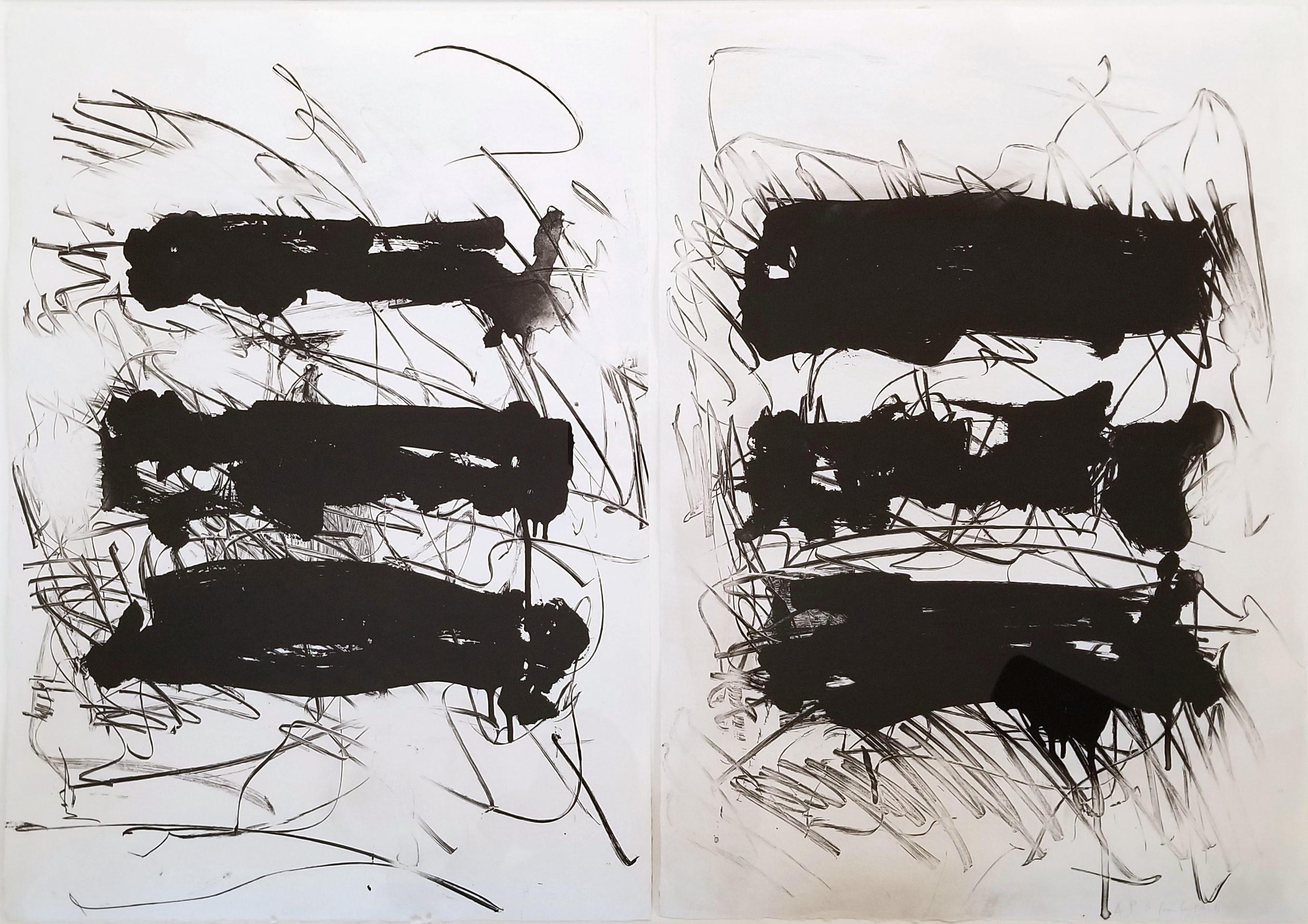 Fields I /// Joan Mitchell Grande Dittico Acquaforte Acquatinta Artista Astratto Femminile