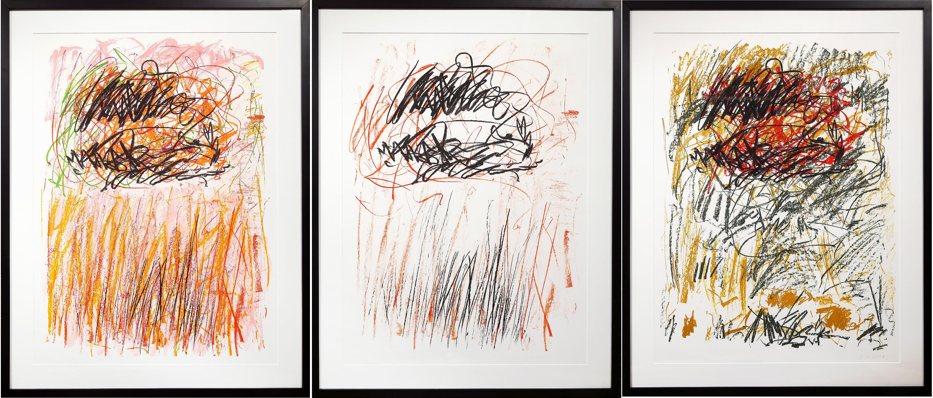 Flowers I-III by Joan Mitchell, American (1925–1992)
Portfolio: Bedford Series
Date: 1981
Three Lithographs on Arches, each signed and numbered in pencil
Edition of 9/70
Size: 42.5 x 32.5 in. (107.95 x 82.55 cm)
Frame Size: 49.5 x 39