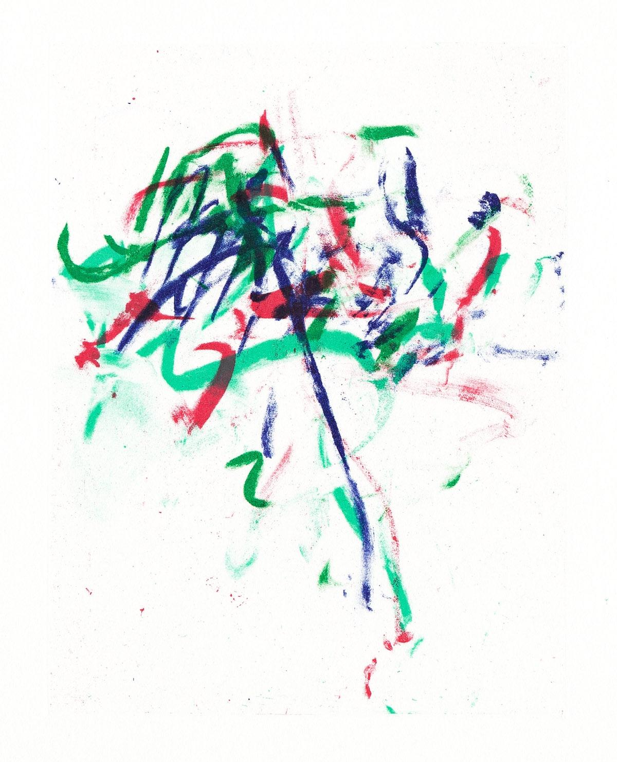 Joan Mitchell
The Little Tree, 1992
Four color lithograph on wove paper
Sheet 8 x 7 inches
Published by Tyler Graphics. Mount Kisco, NY
In unsigned edition of 1000

Joan Mitchell is perhaps best known as a second-generation member of the New York