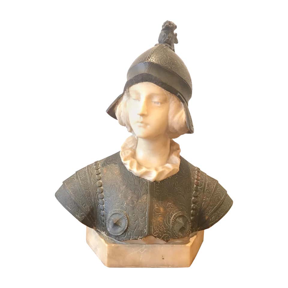 Joan of Arc Alabaster Bust, 19th Century For Sale