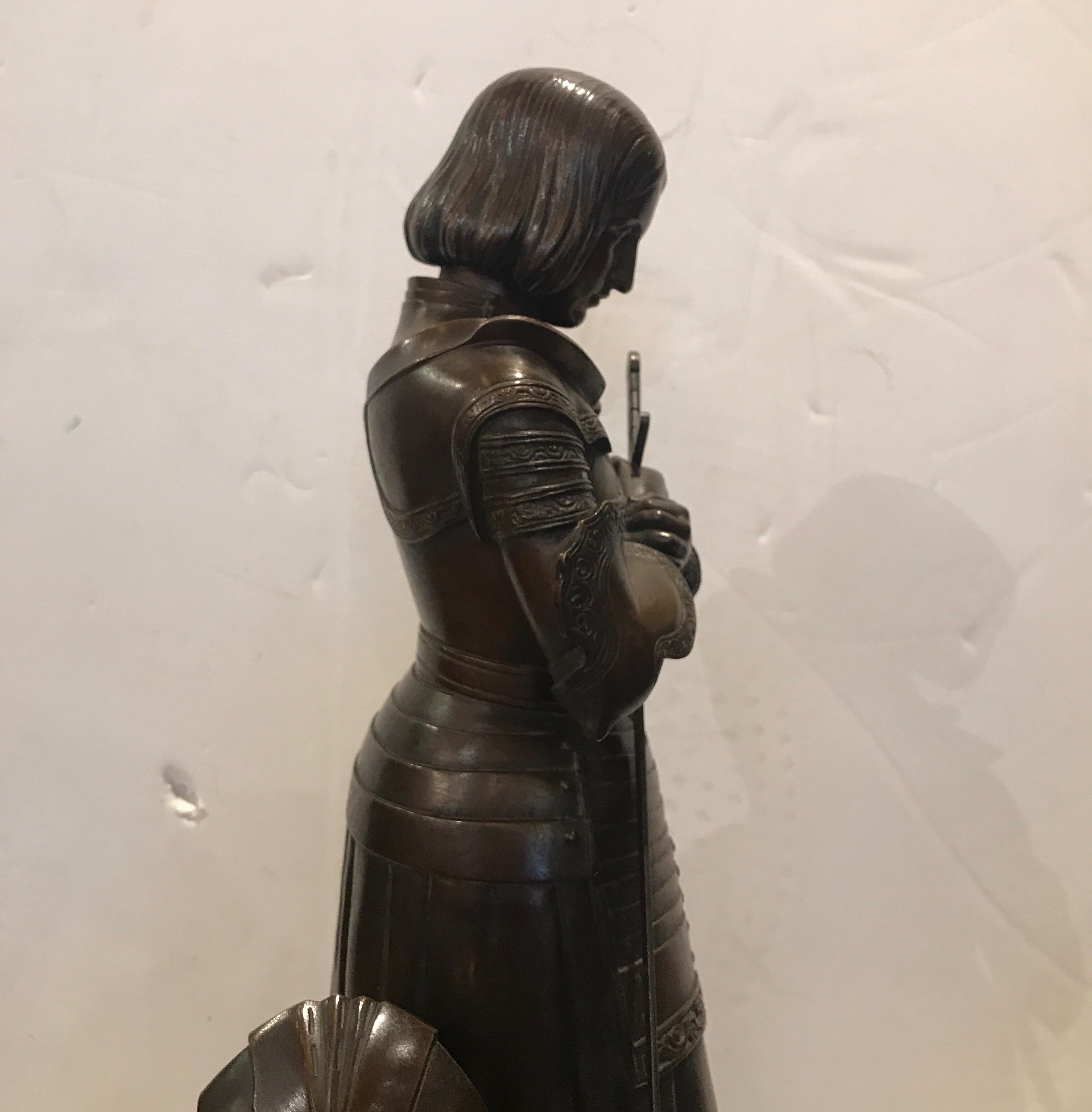 Joan of Arc Bronze by Marie D'Orleans In Excellent Condition In Lambertville, NJ