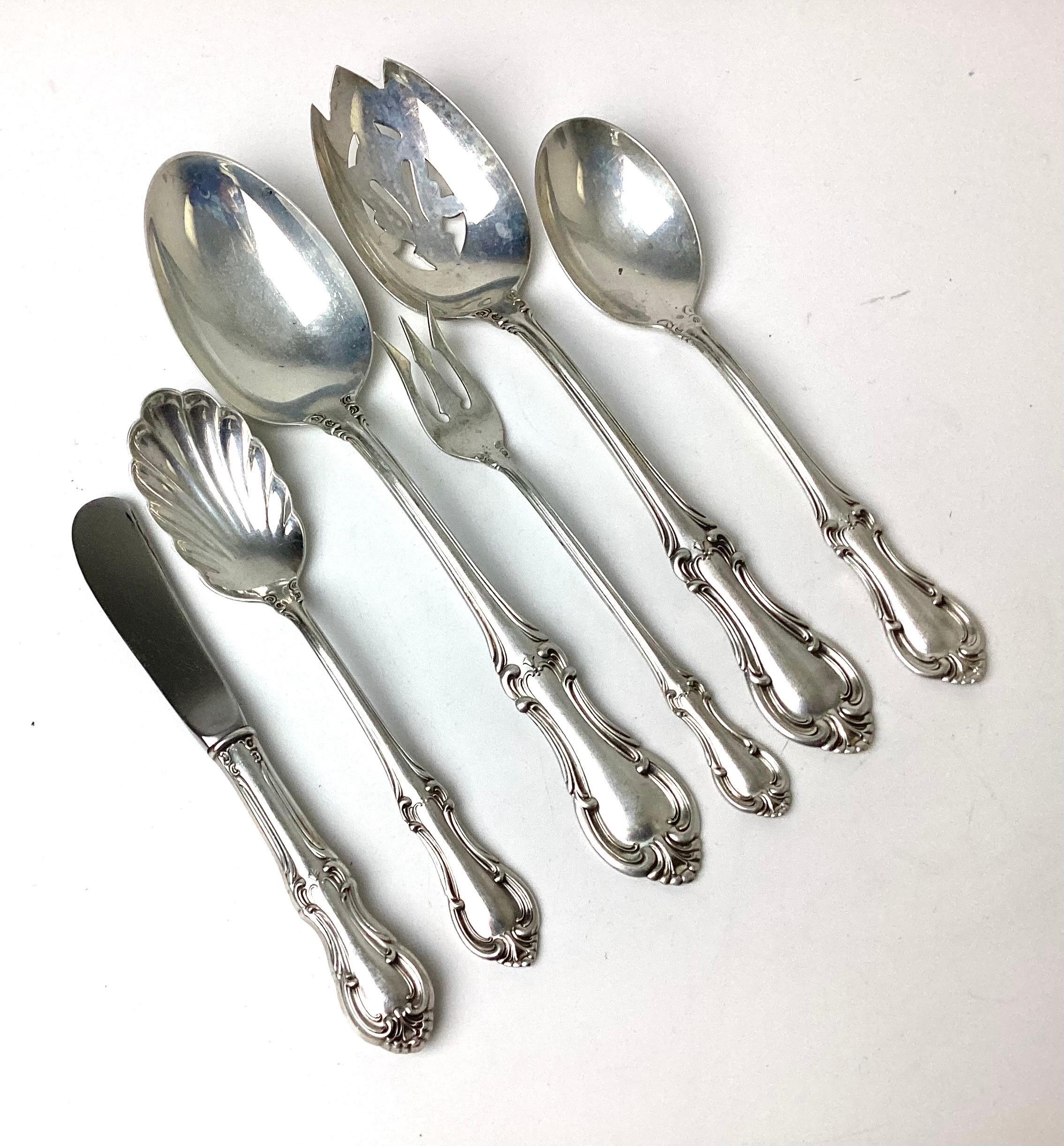 Joan of Arc by International Sterling Flatware Service for 12 Set 56 Pcs Serving In Excellent Condition In Lambertville, NJ