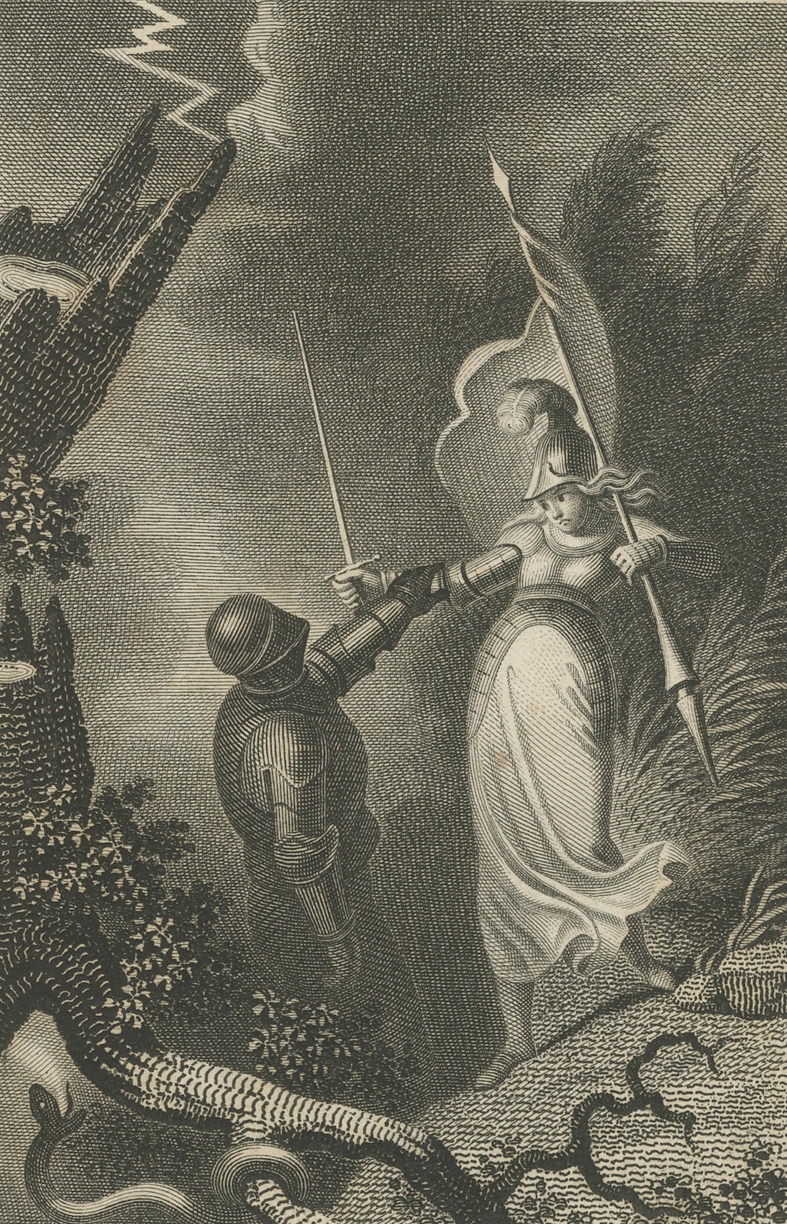 Joan of Arc Life Scenes, German Romantic Engraving, 1813, Copper Print