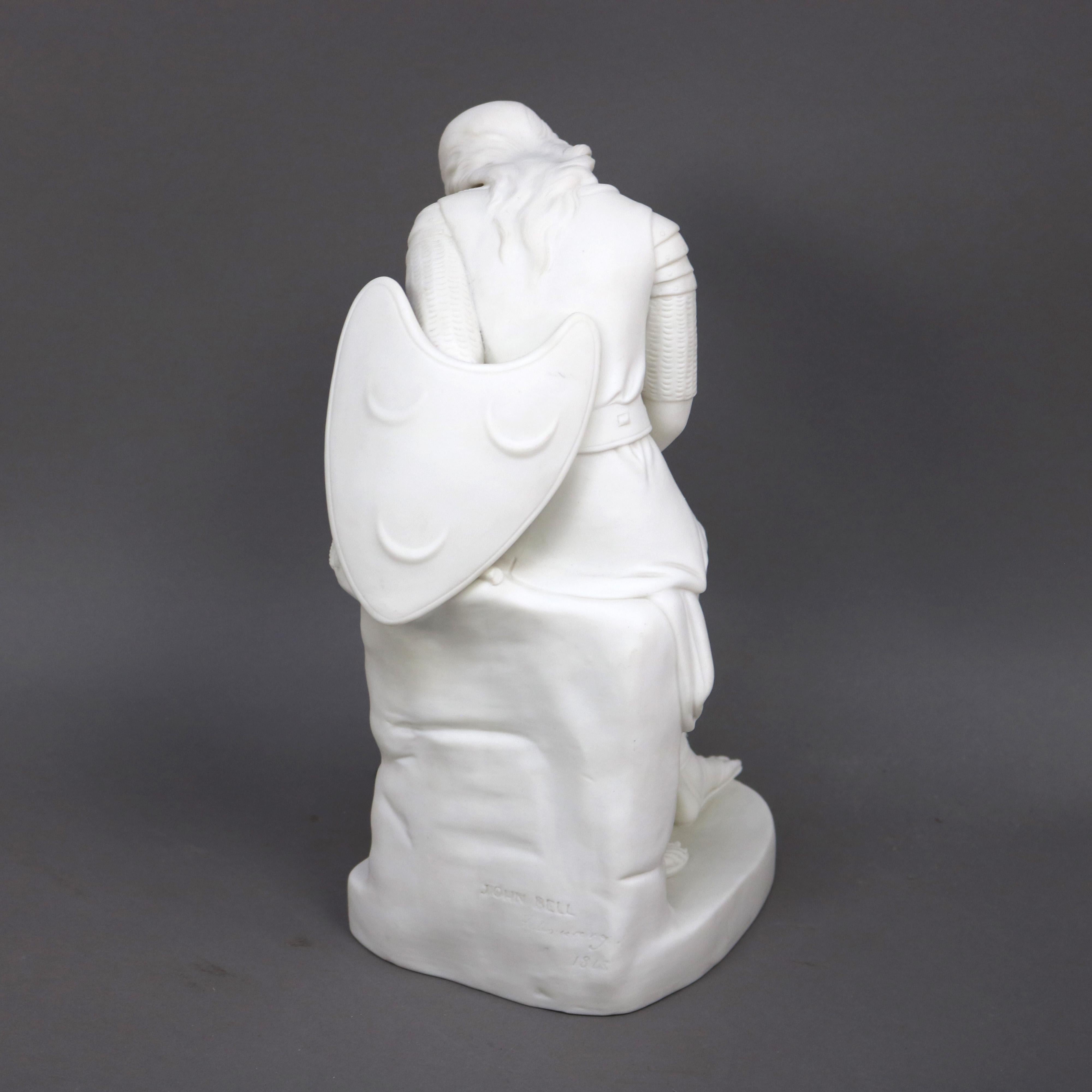 Joan of Arc Parian Bisque Porcelain Sculpture Signed John Bell C1848 For Sale 6