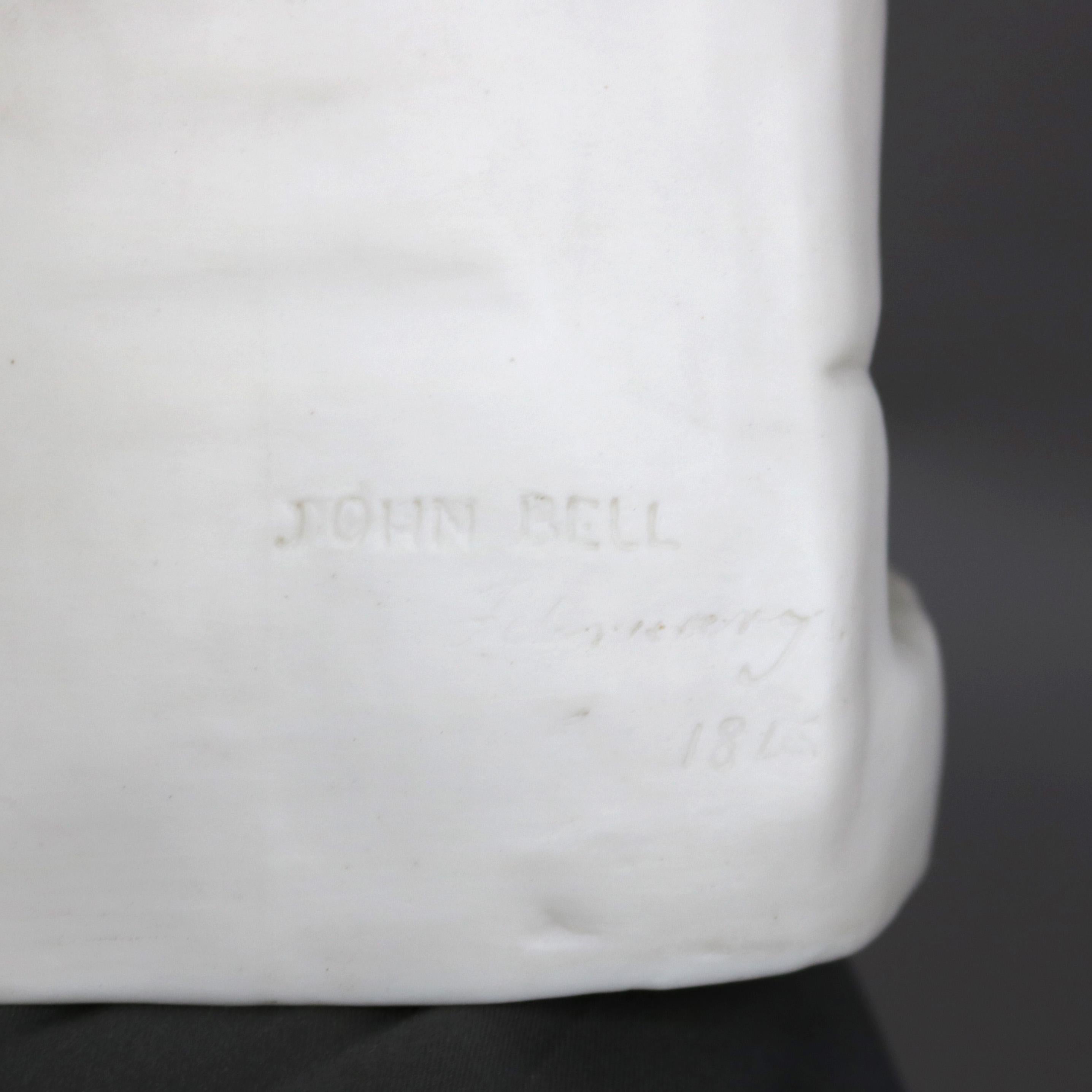 19th Century Joan of Arc Parian Bisque Porcelain Sculpture Signed John Bell C1848 For Sale
