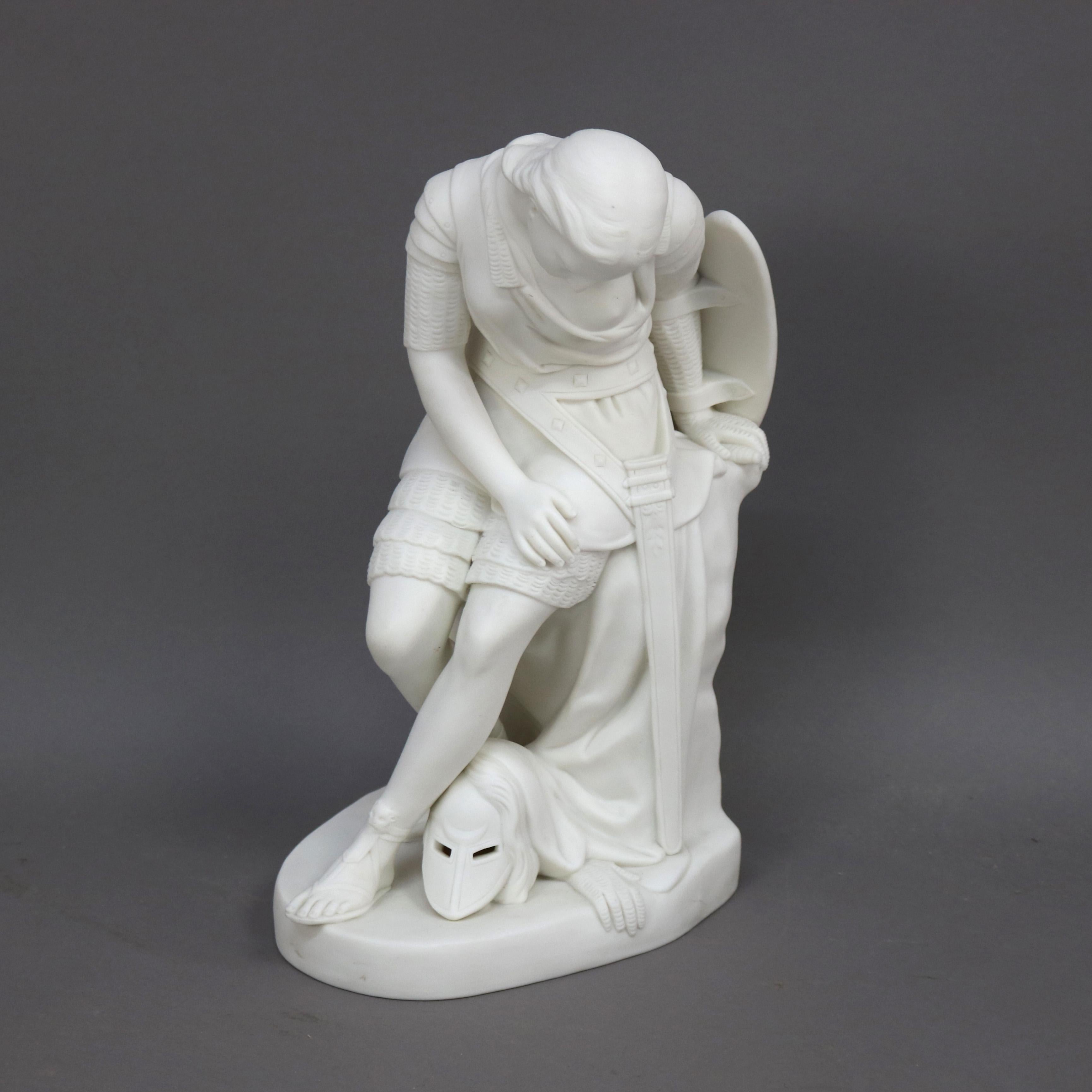 Joan of Arc Parian Bisque Porcelain Sculpture Signed John Bell C1848 For Sale 1