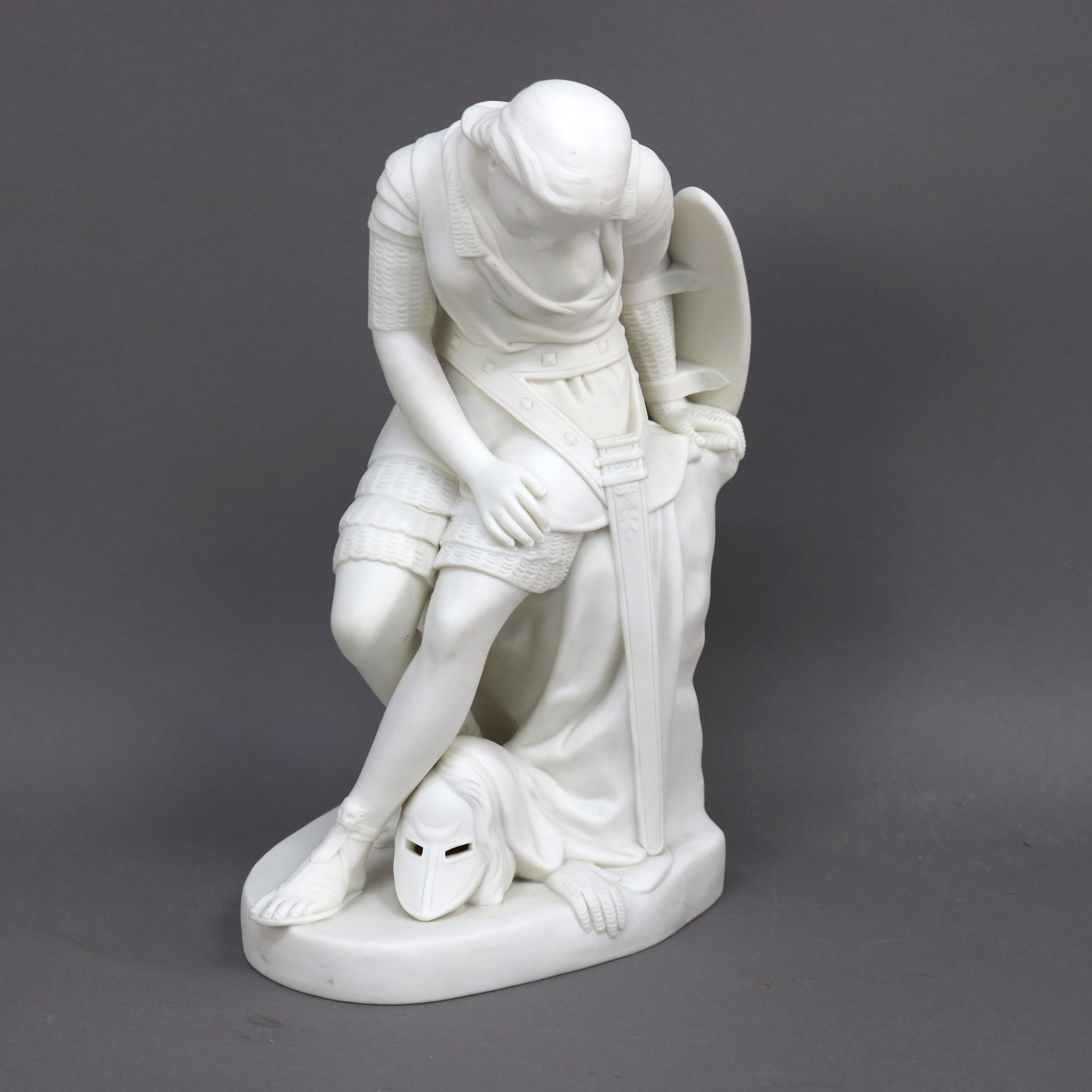 Joan of Arc Parian Bisque Porcelain Sculpture Signed John Bell C1848 For Sale 2
