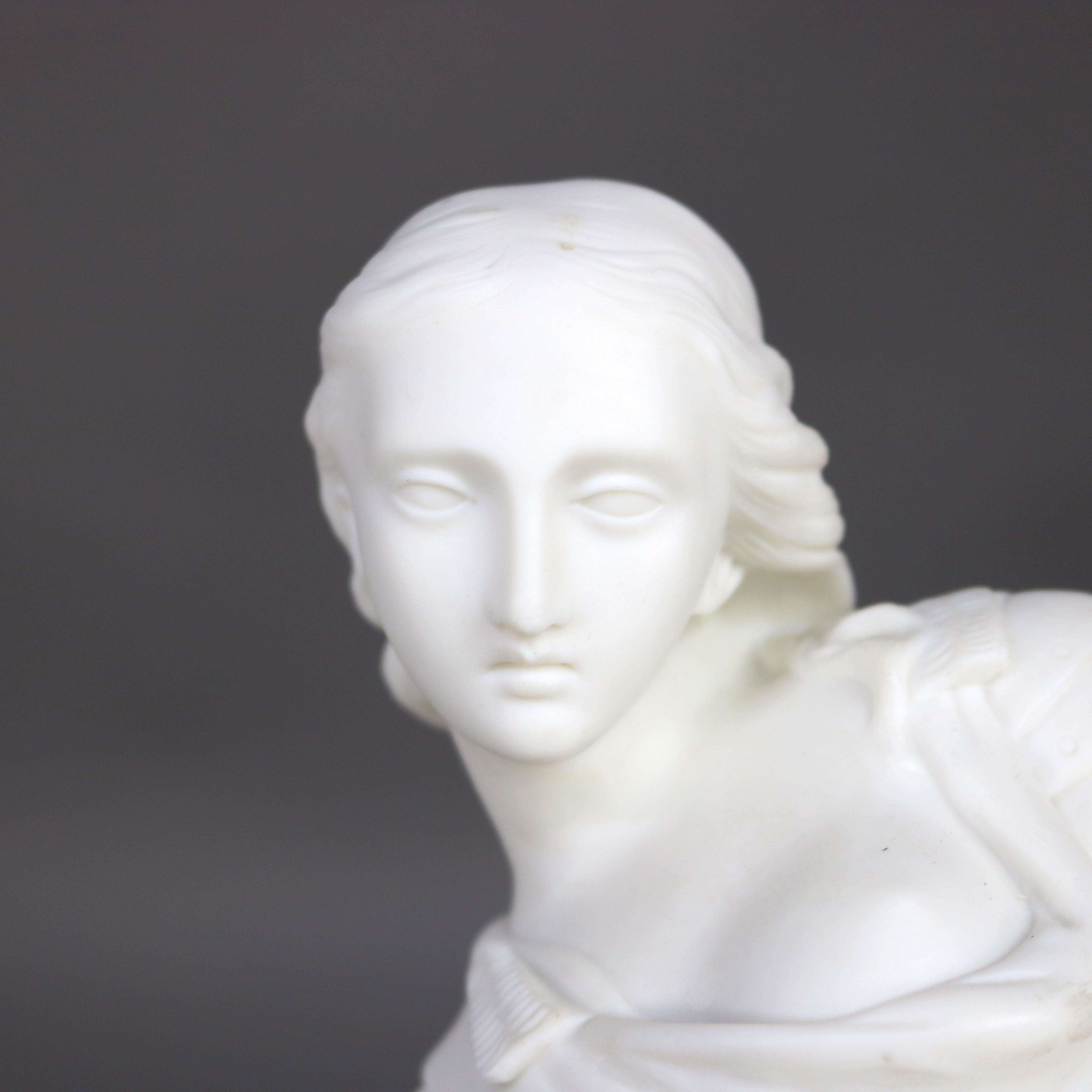 Joan of Arc Parian Bisque Porcelain Sculpture Signed John Bell C1848 For Sale 3