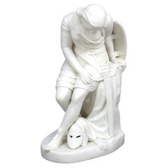 Antique Joan of Arc Parian Bisque Porcelain Sculpture Signed John Bell C1848
