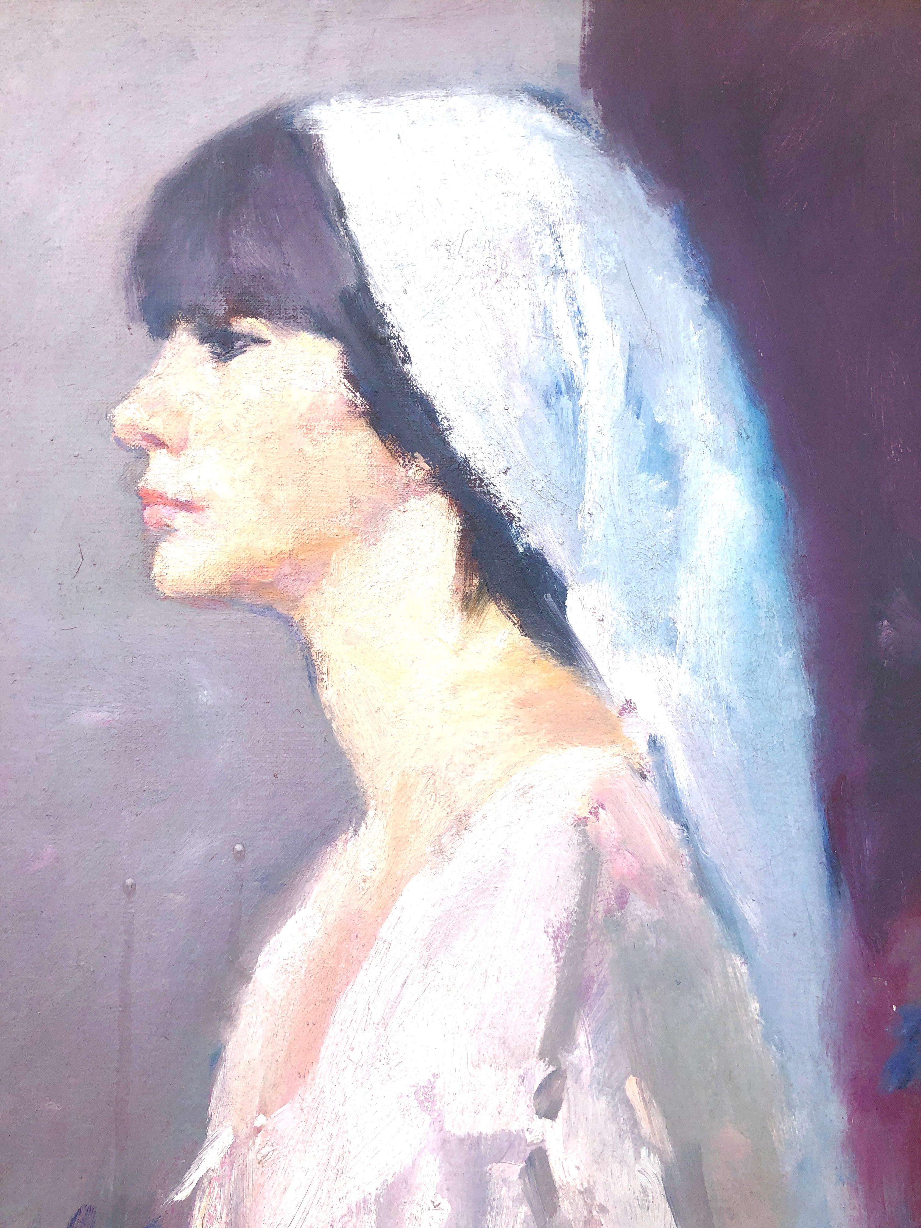 Female Figur, Frau, Öl auf Leinwand, Gemälde, Porträt im Angebot 2