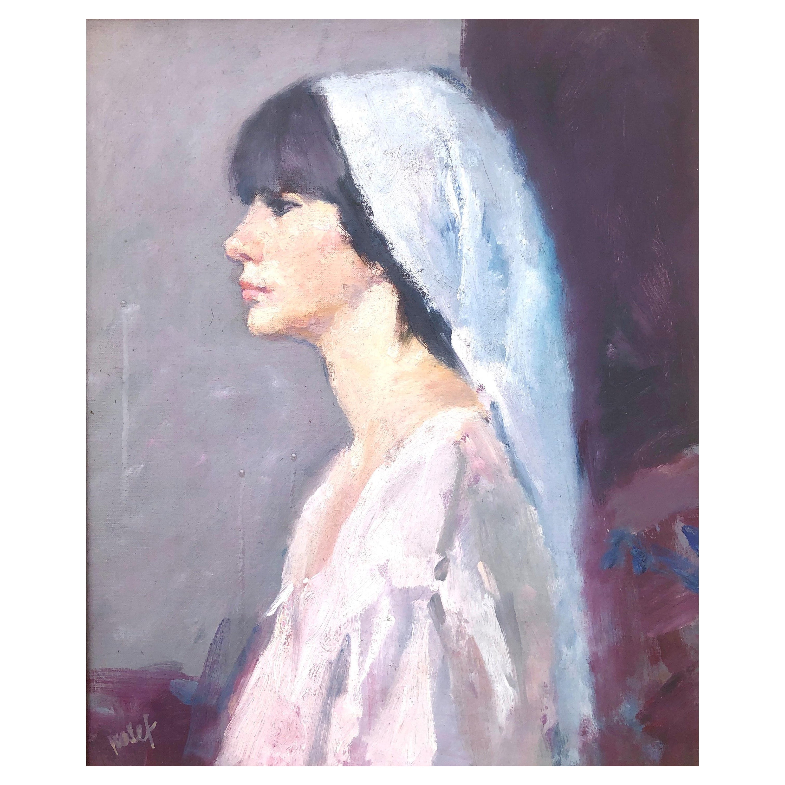 Joan Palet Figurative Painting – Female Figur, Frau, Öl auf Leinwand, Gemälde, Porträt