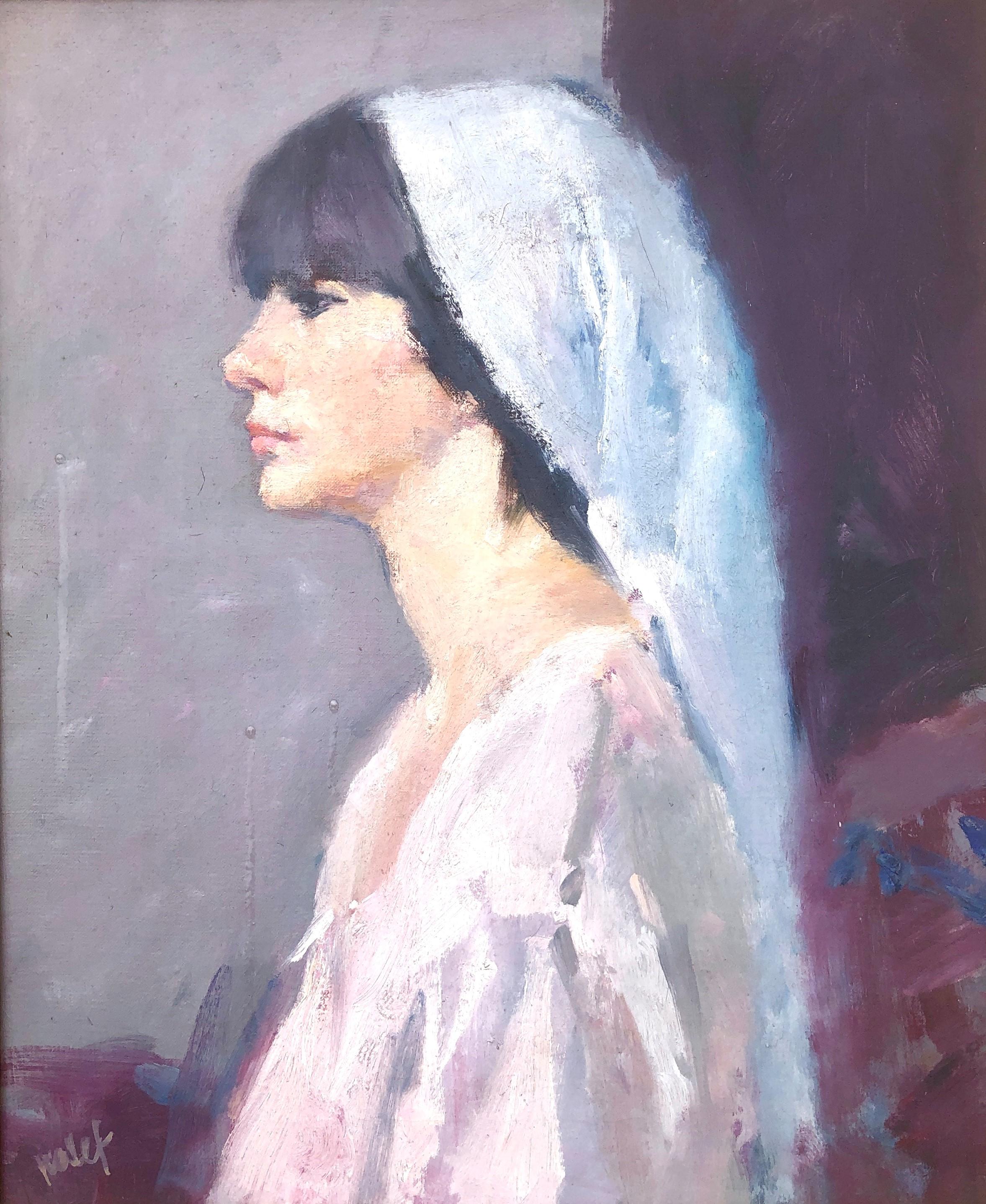 Female figure woman oil on canvas painting portrait