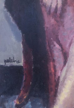 Nude woman oil on canvas painting portrait