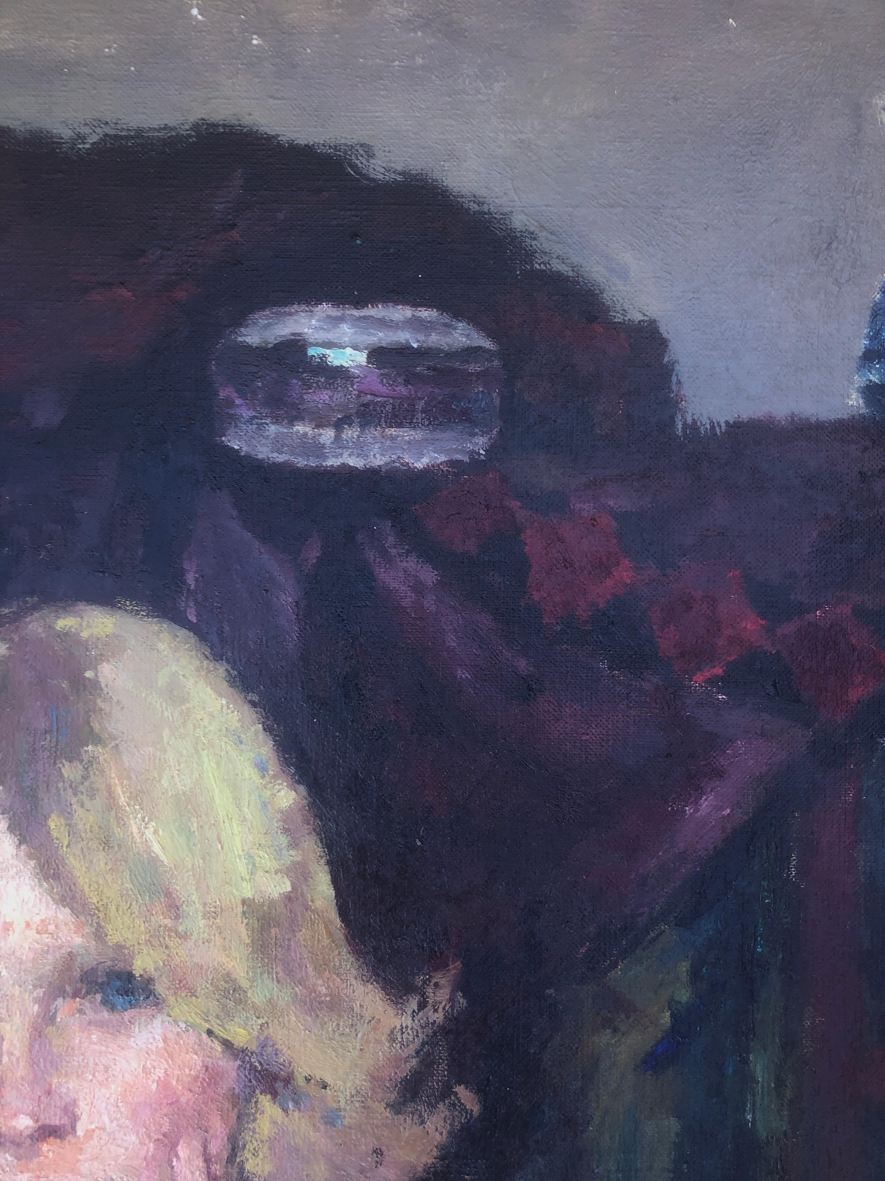 Mujer desnuda óleo sobre lienzo pintura retrato - Nude Painting Negro de Joan Palet
