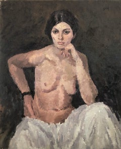 Woman Female nude oil on canvas painting