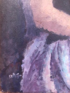 Woman with paipai fan oil on canvas painting portrait