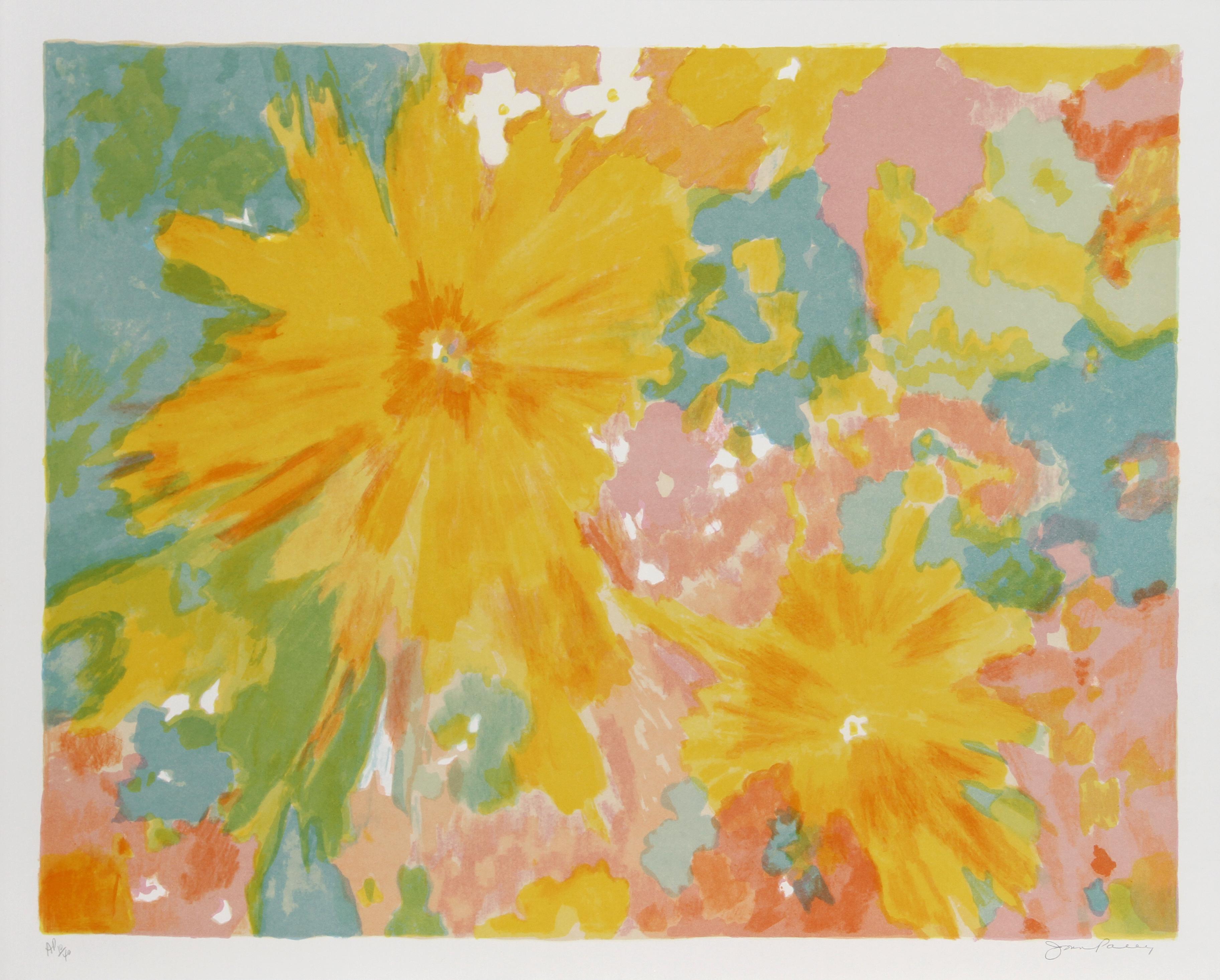 Allegro, lithographie florale signée par Joan Paley