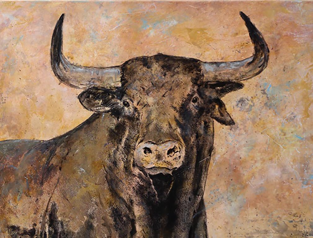bull painting on canvas