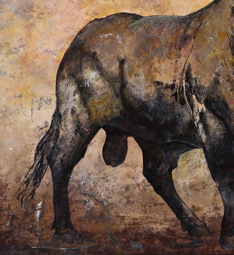 Brau - 21e siècle, contemporain, figuratif, peinture à l'huile, toile, taureau - Contemporain Painting par Joan Peris