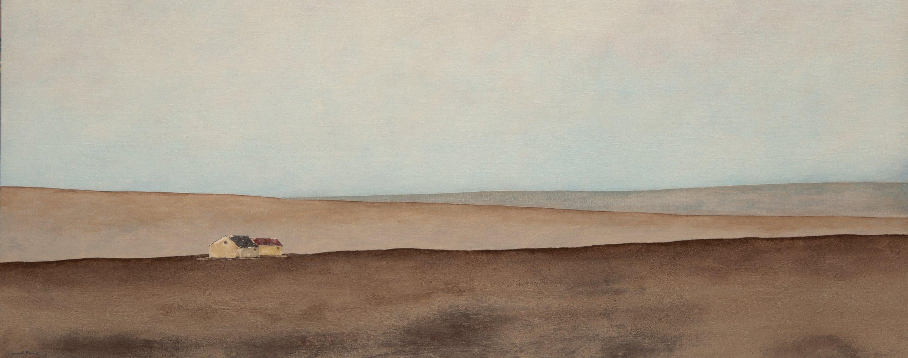 Joan Peris Landscape Painting – Ca La Tina - 21. Jahrhundert, Zeitgenössisch, Landschaft, Collage, Malerei