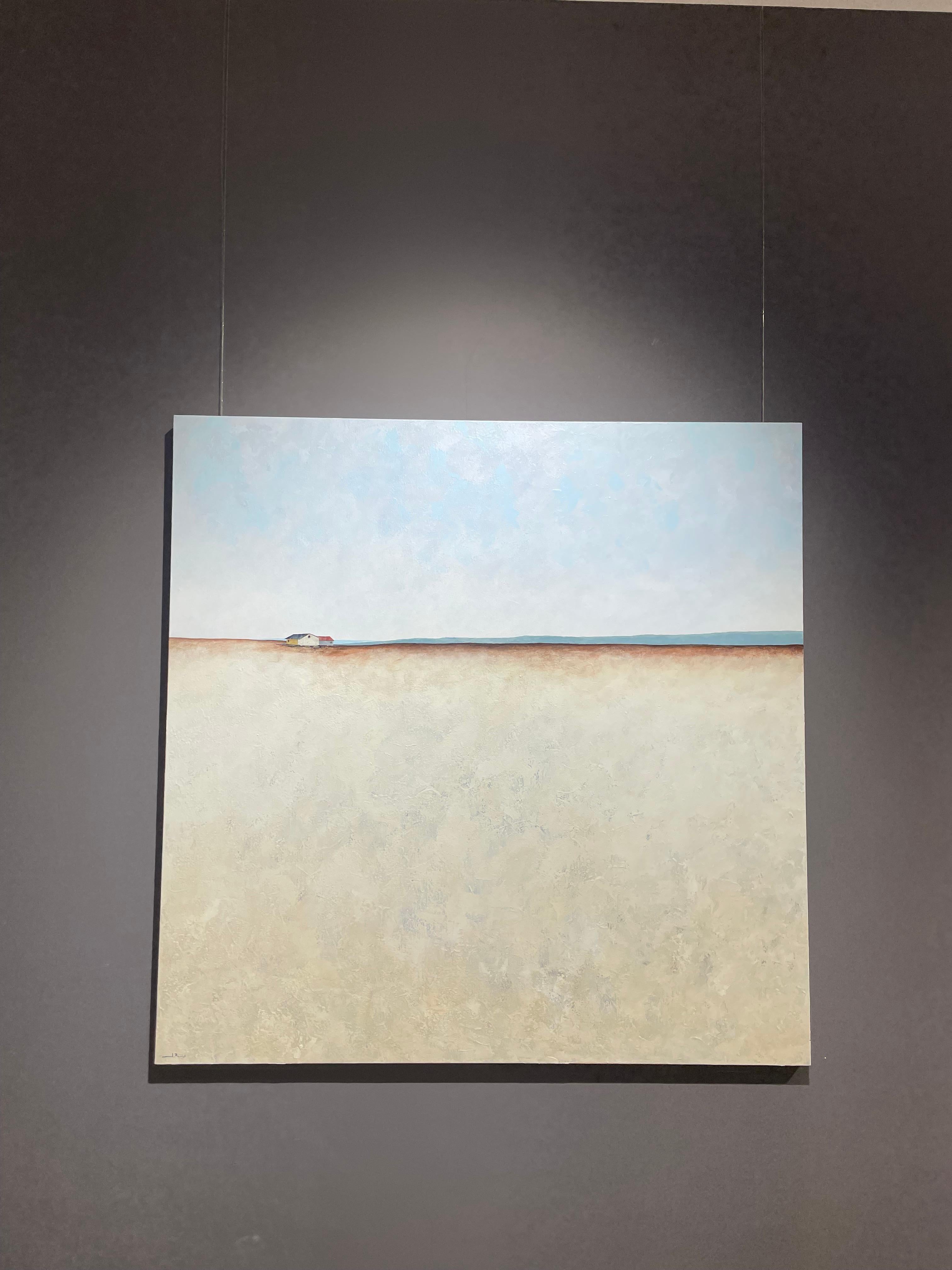 Ca La Tona - 21e siècle, AM Contemporary, Landscape, Collage, Painting - Gris Landscape Painting par Joan Peris