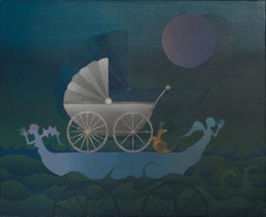 Joan Ponç. Viaggio notturno n. 8. 1982. Olio su tela. 65 x 81 cm.