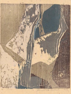 "Tears", 1970's Abstract Limited Edition Woodblock Print, 6/8