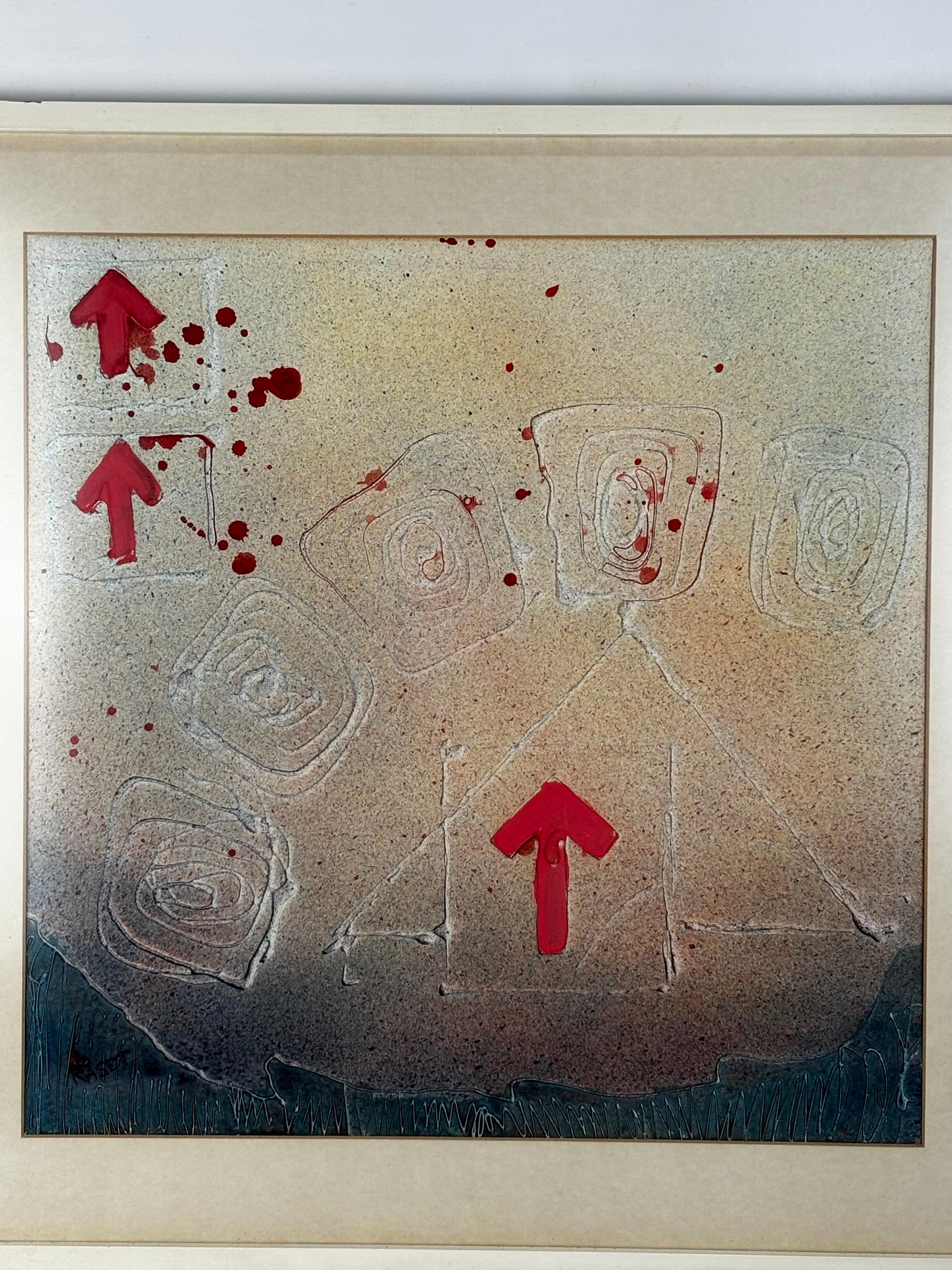 Joan Raset – Abstract & Figurative Mixed Media, 1970s For Sale 2