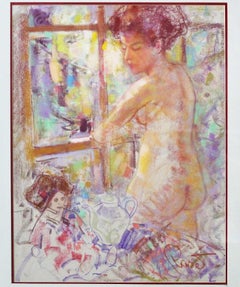 The Doll - Joan Raset Pastel on Carson Paper Painting Impressionist 