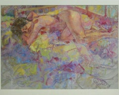 Nap - Joan Raset Pastel on Carson Paper Painting Impressionist 