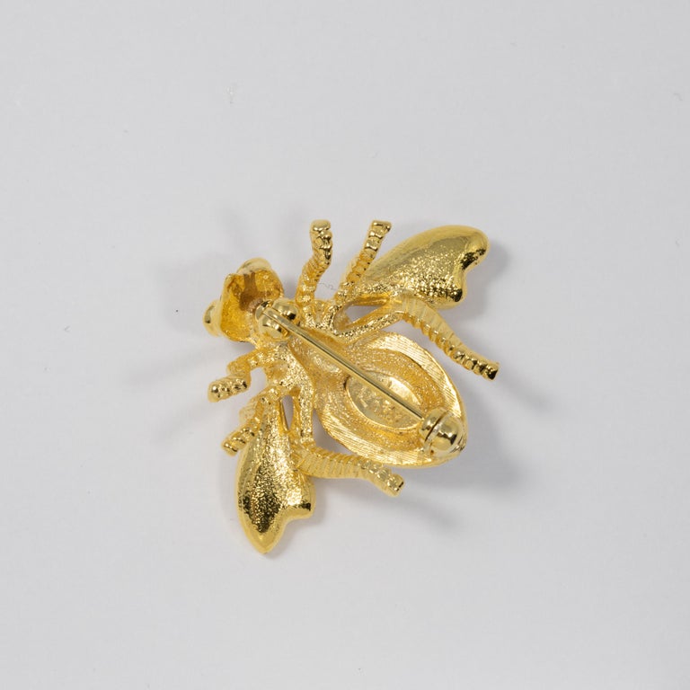 Joan Rivers Clear Crystal Bee Wasp Pin Brooch in Gold, Classics