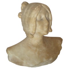 Joan Rivers Estate Carved Alabaster Figurative Bust Sculpture