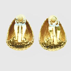 Joan Rivers Vergoldete Crisscross Clip On Ohrringe circa 1980s